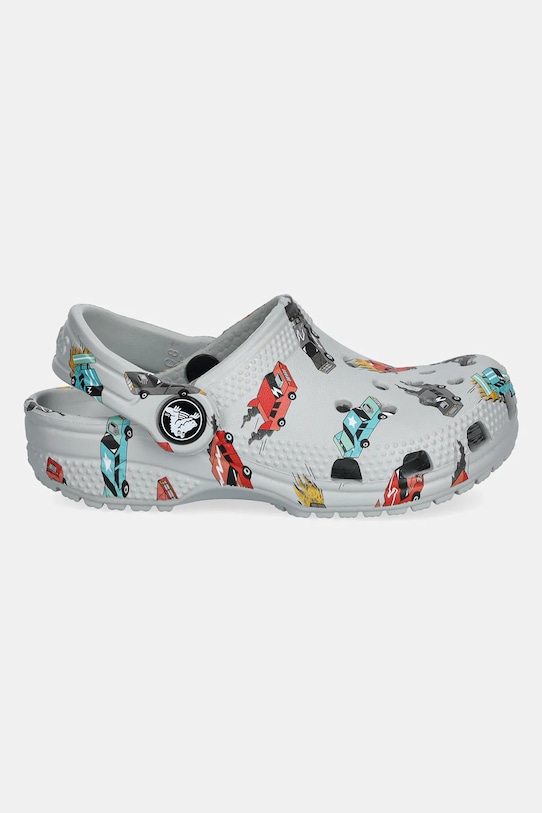 Классические шлепанцы с принтом гоночных машин для детей Crocs, серый — фото 2