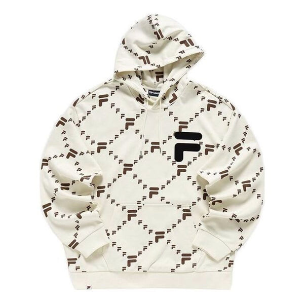 

Толстовка x bean loge embroidery hoodie 'white black' Fila Fusion, белый