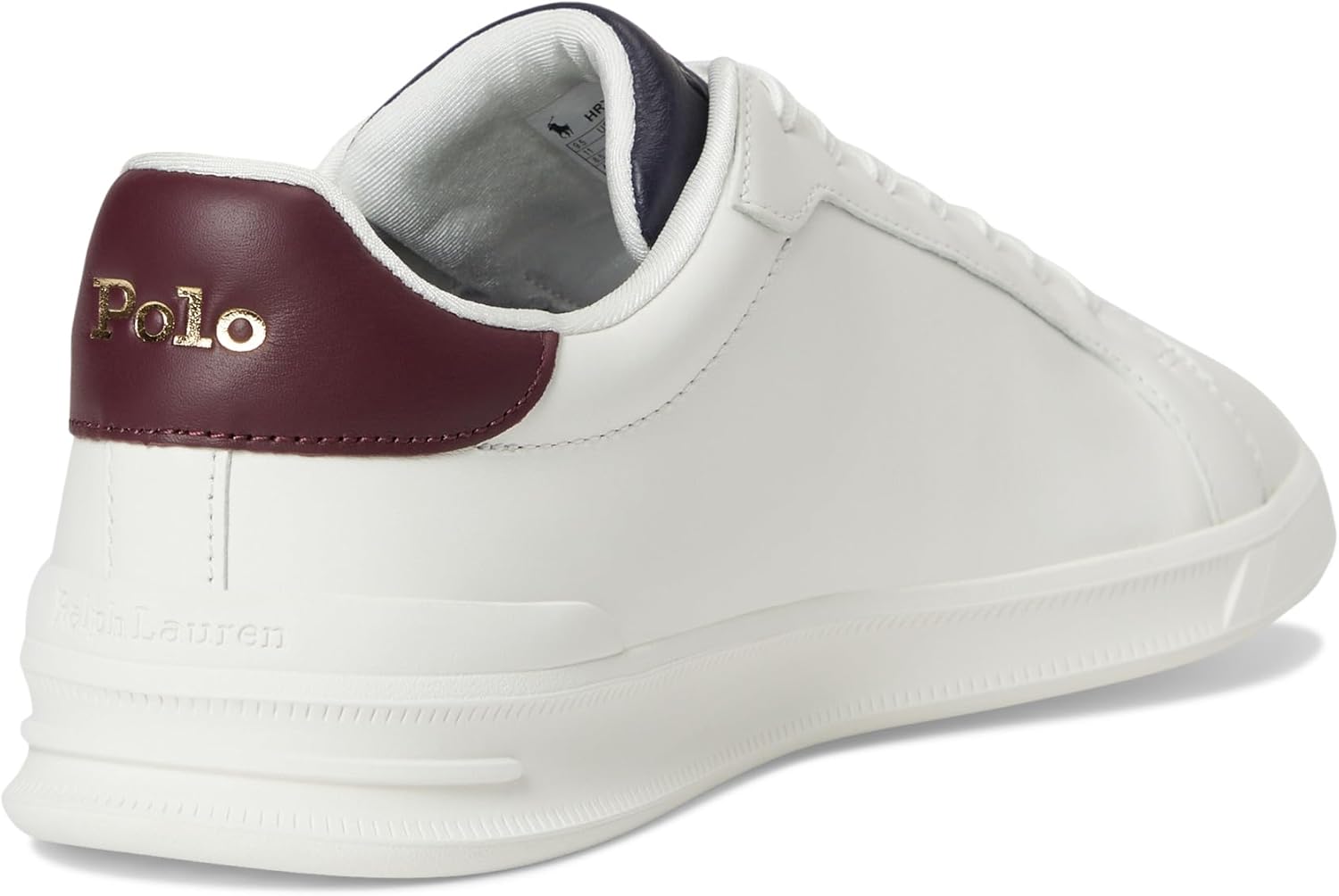 Polo Ralph Lauren мужские кроссовки Heritage Court II из кожи Nappa, Off-White/Navy/Wine — фото 3