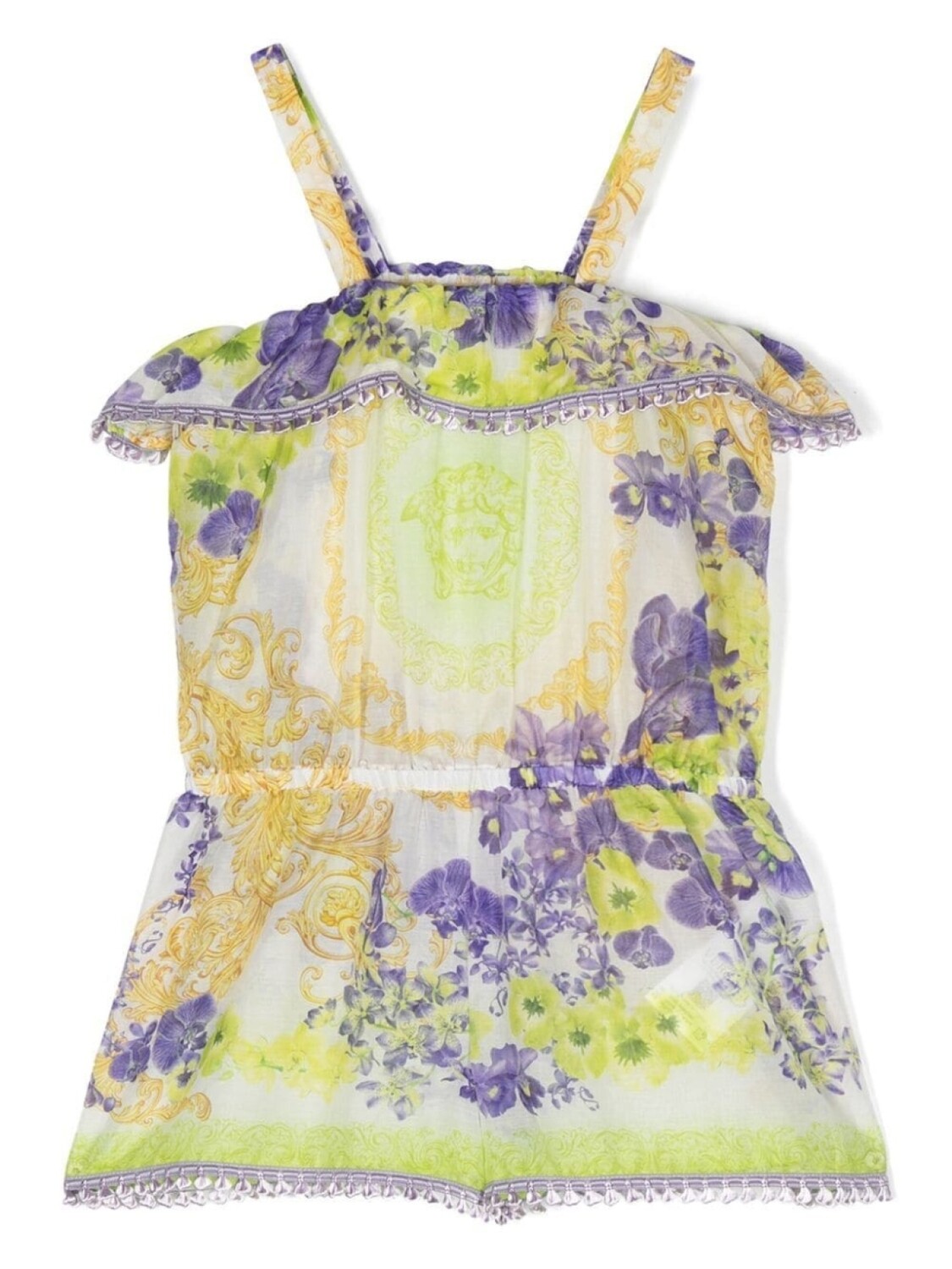

Versace Kids ромпер с цветочным принтом, белый