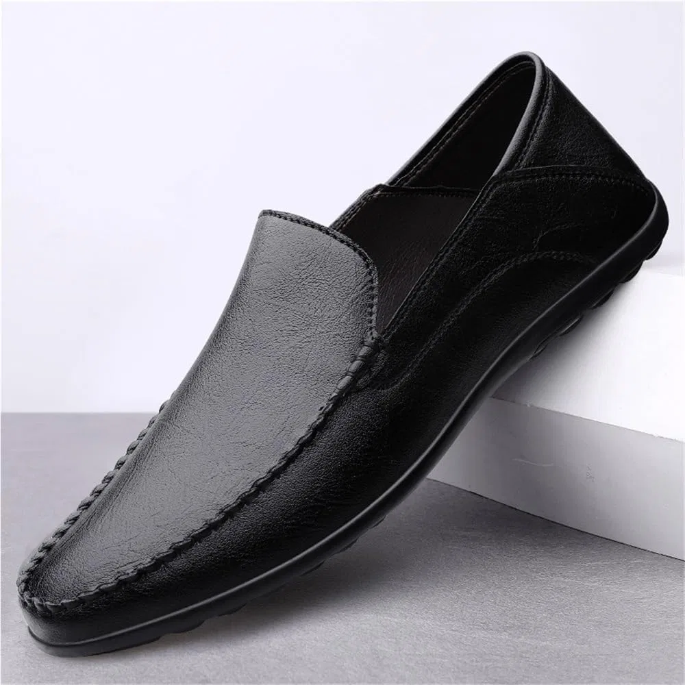 Лоферы кожаные Luxury Leather Loafers Slip-On, Black DHFIRUFSHLO — фото 2