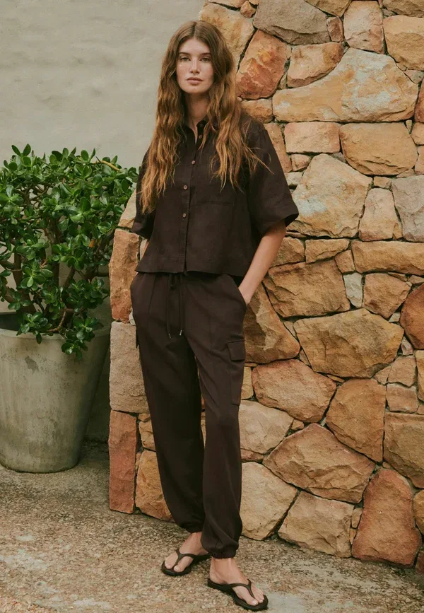 Штаны карго Next, Tall fit n. premium cargo pocket cuffed joggers, шоколадно-коричневый — фото 2