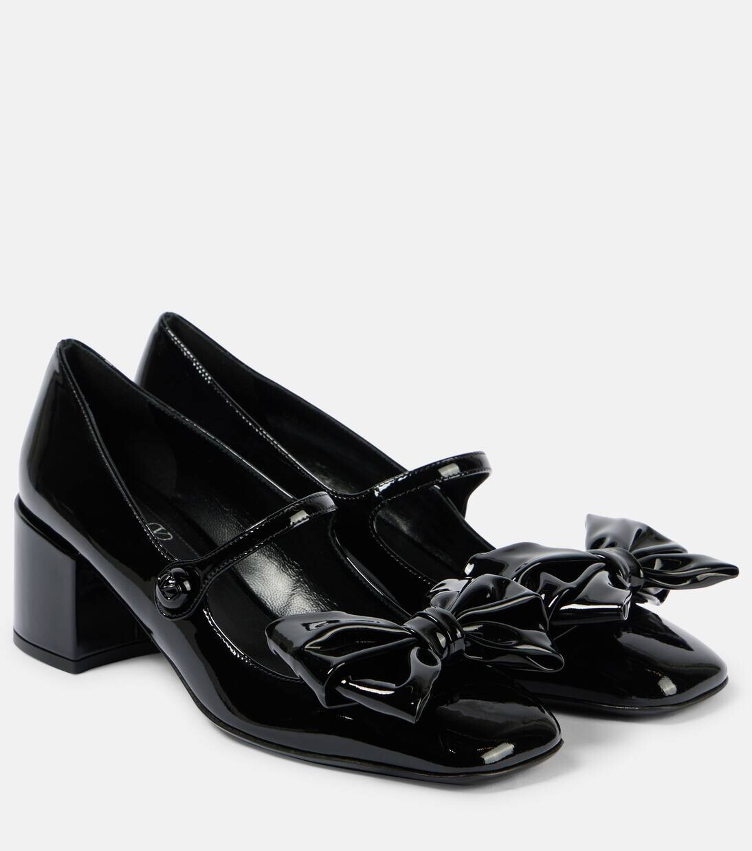 Туфли Мэри Джейн Bowjane из лакированной кожи Valentino Garavani, черный