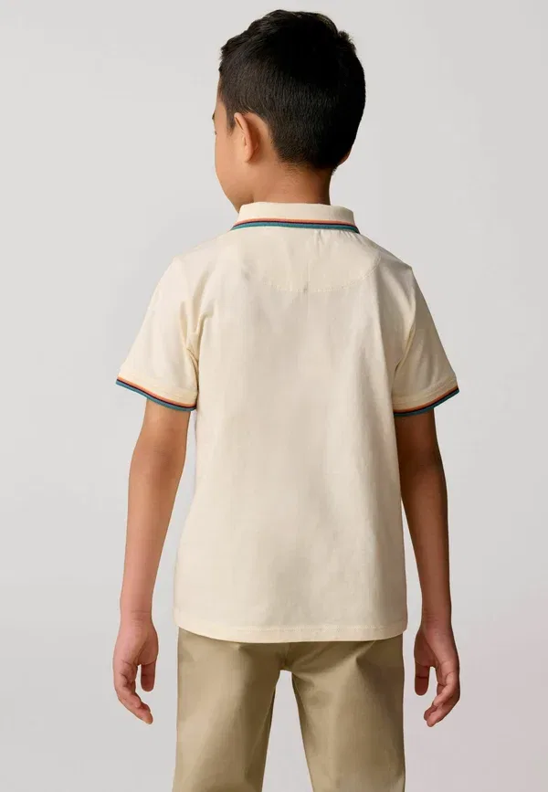 Поло с коротким рукавом и четверть-застежкой Paul Smith Junior, белый — фото 2