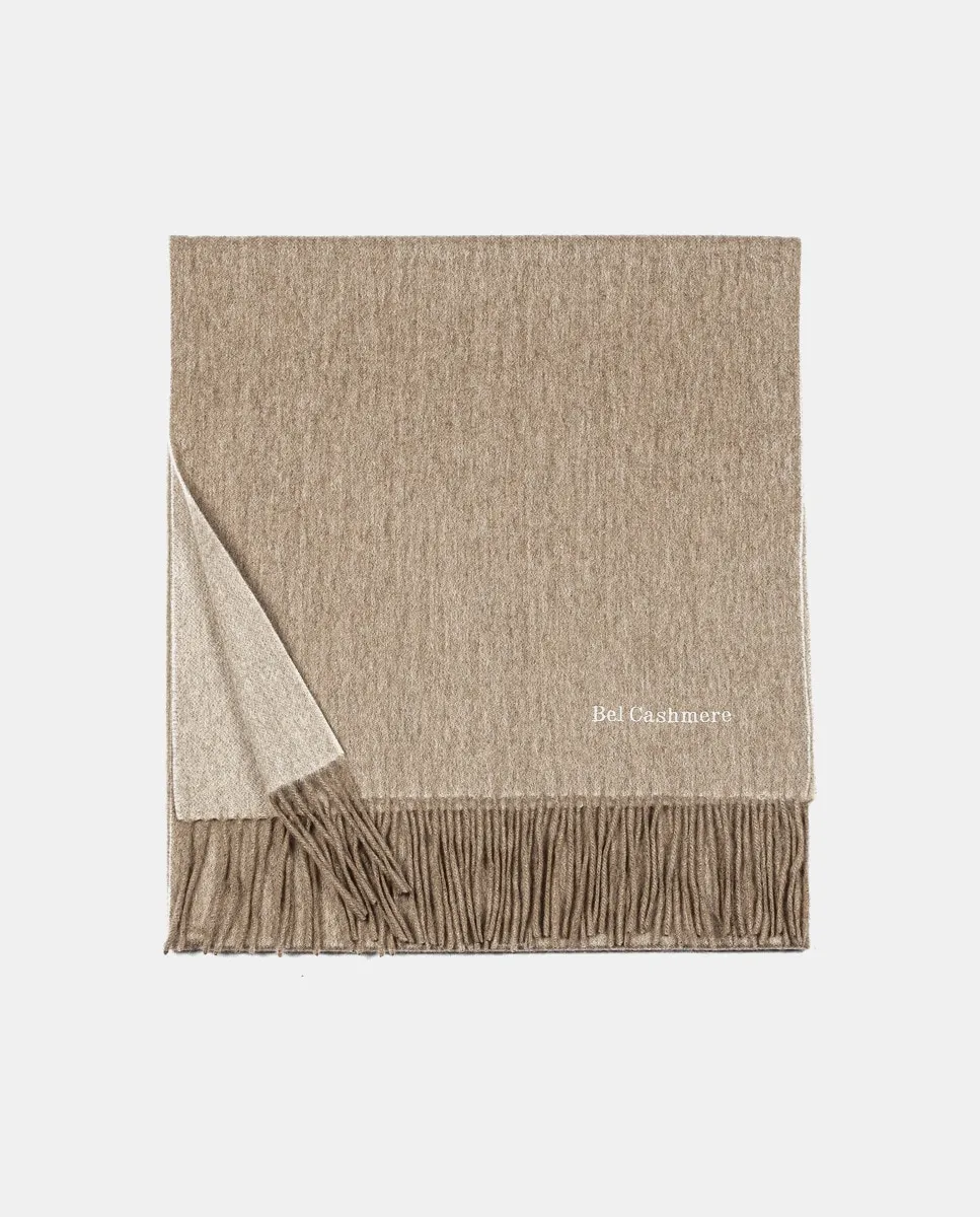 

Шарф 100% кашемир 100% двухсторонний коричневый Bel Cashmere