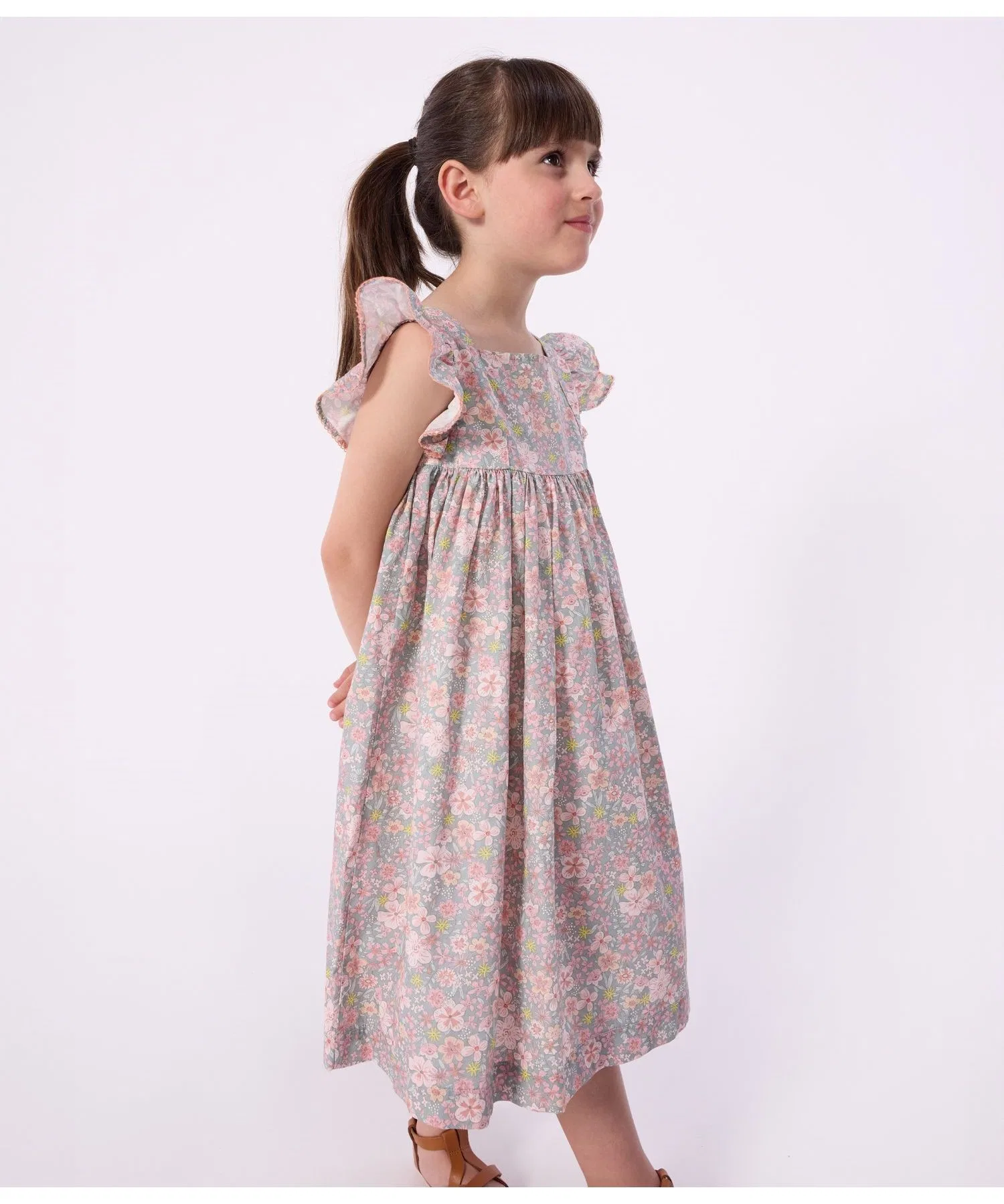 Детское платье PETIT BATEAU с цветочным принтом