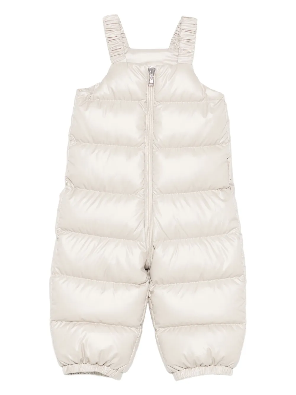 Стеганый зимний комбинезон с капюшоном Moncler Enfant, нейтральный — фото 2