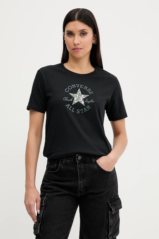 

Хлопковая футболка Converse, черный