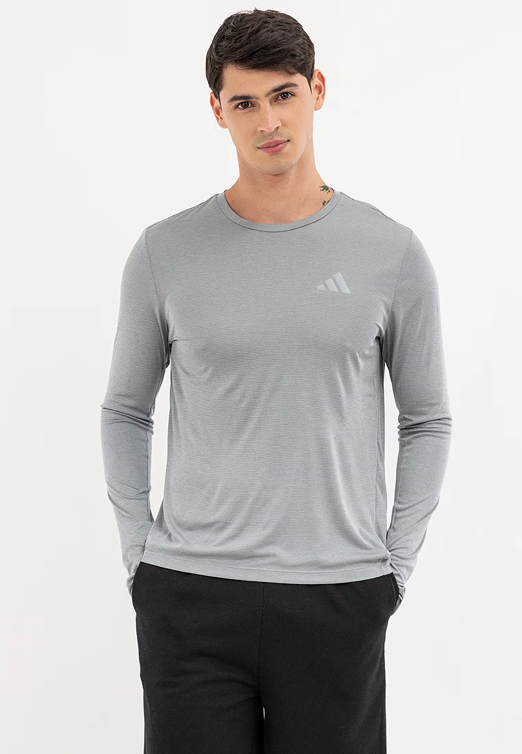 Футболка с длинным рукавом, бег, Adidas, серый