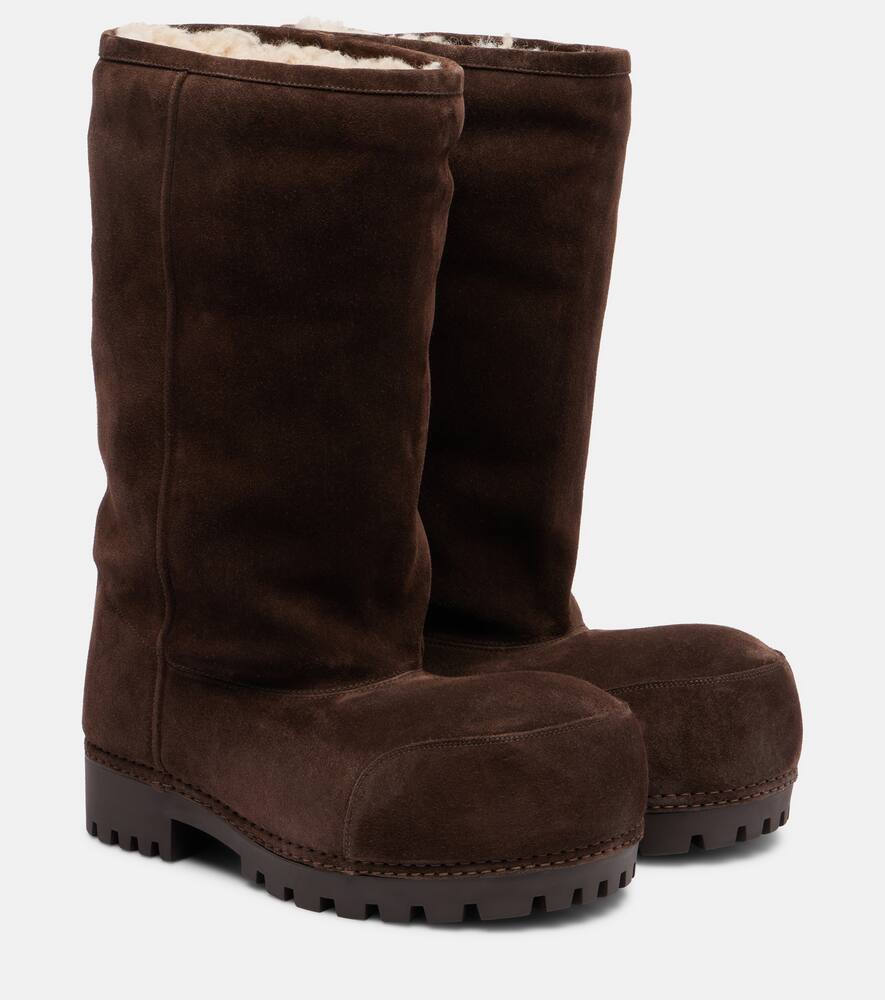 Ботинки аляска замша до середины икры Balenciaga, Light Espresso