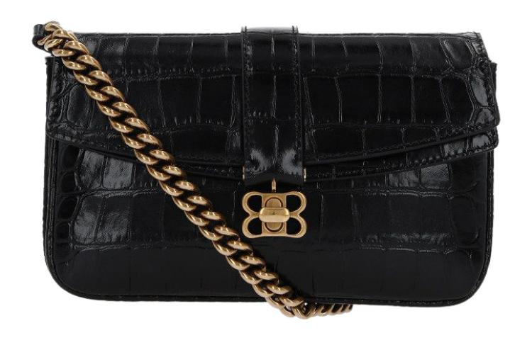 

Кожаная портативная сумка через плечо, женская черная Balenciaga