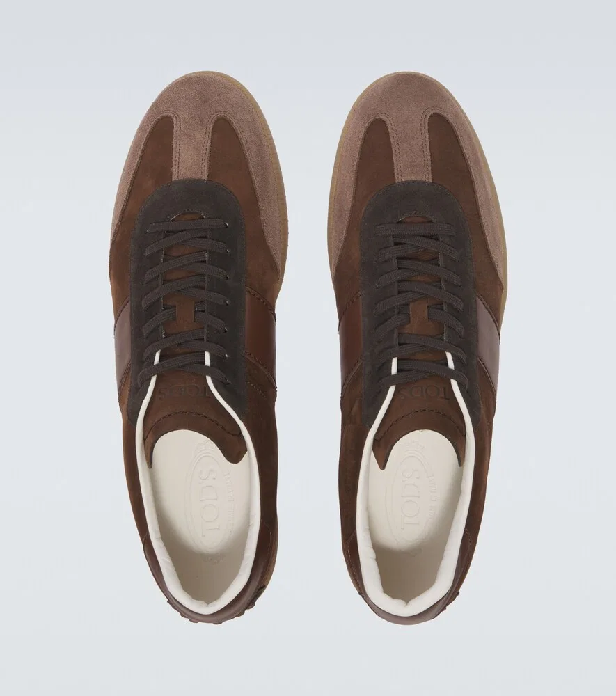 Кроссовки Tabs из кожи и замши Tod's, коричневый — фото 4