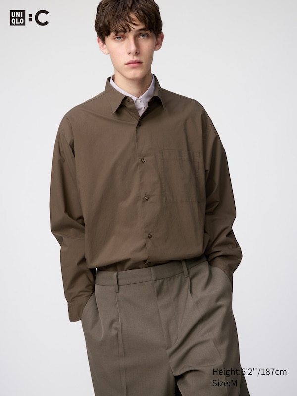

Рубашка оверсайз из поплина с классическим воротником Uniqlo, 34 brown