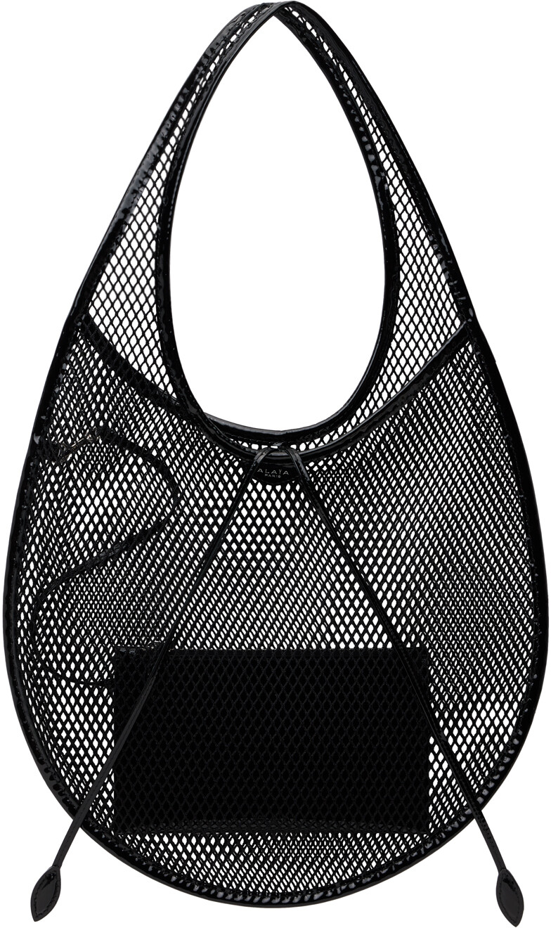 

Черная цельная средняя сумка-сетка ALAÏA, Черный, Черная цельная средняя сумка-сетка ALAÏA