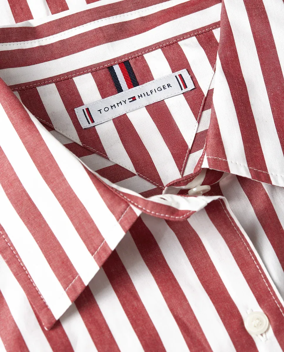 Женская рубашка с силуэтом relaxed Tommy Hilfiger, бордовый — фото 3