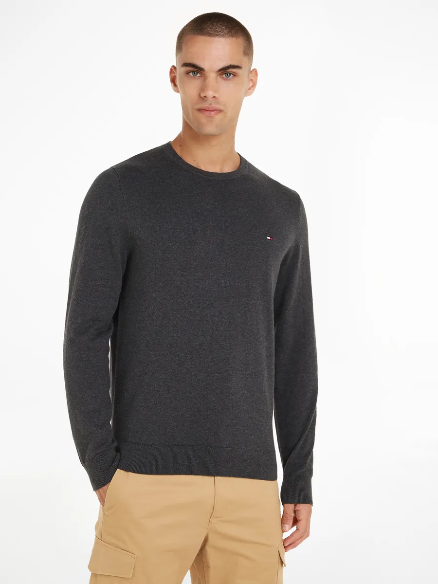 

Свитер с круглым вырезом Tommy Hilfiger "DE COTTON CREW NECK", серый