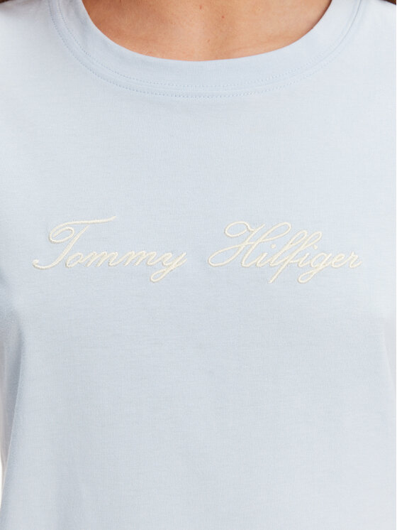 Футболка regular fit Script WW0WW45746 Tommy Hilfiger, голубой — фото 4