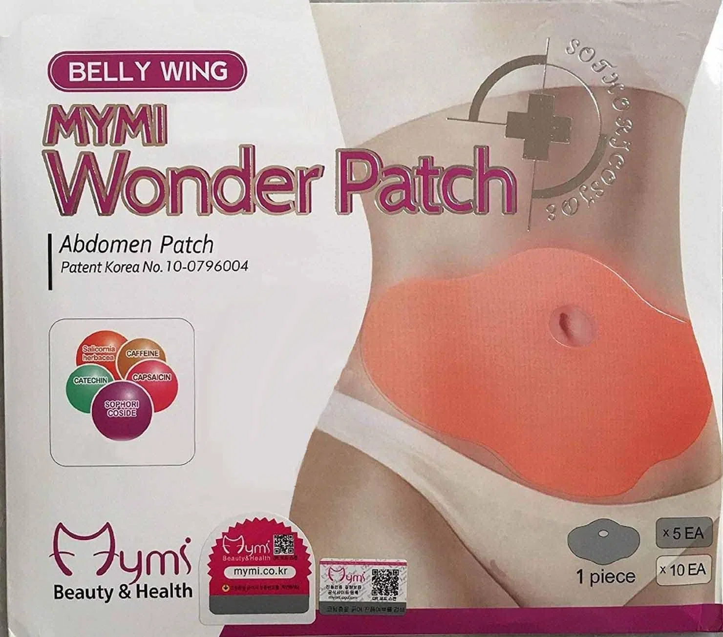 Патч для живота Mymi Wonder Patch тонизирующий и контурирующий QIANSOTO 5 шт