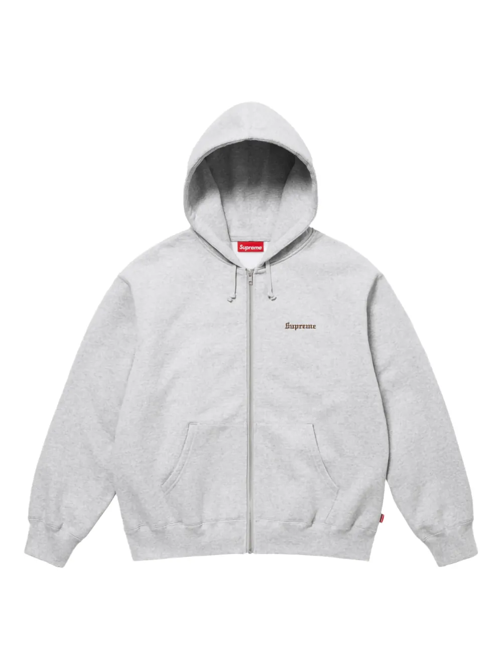 

Худи SS 25 Grey на молнии Supreme, серый