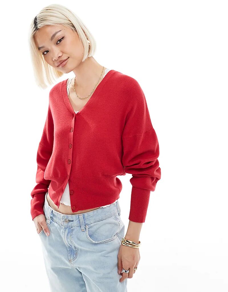 

Кардиган ASOS DESIGN со структурированной талией, красный