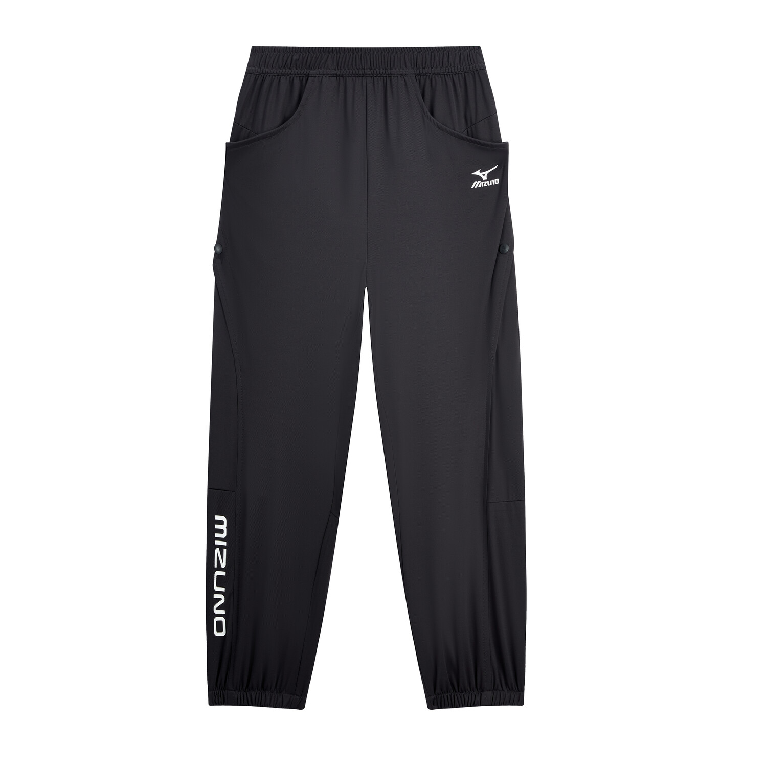 Трикотажные спортивные брюки детские Mizuno, черные — фото 2