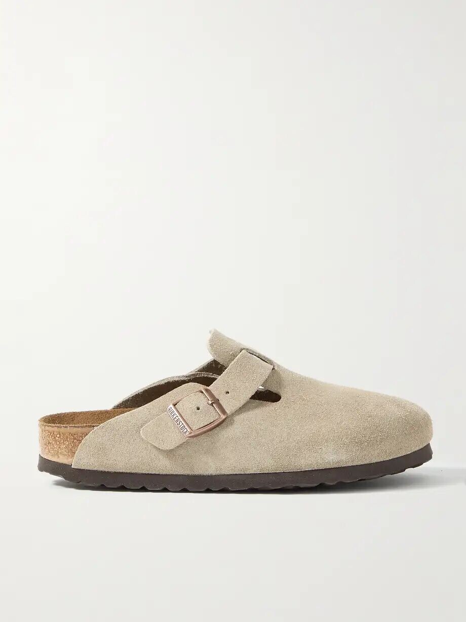 Бостонские замшевые сабо Birkenstock, серо-коричневый