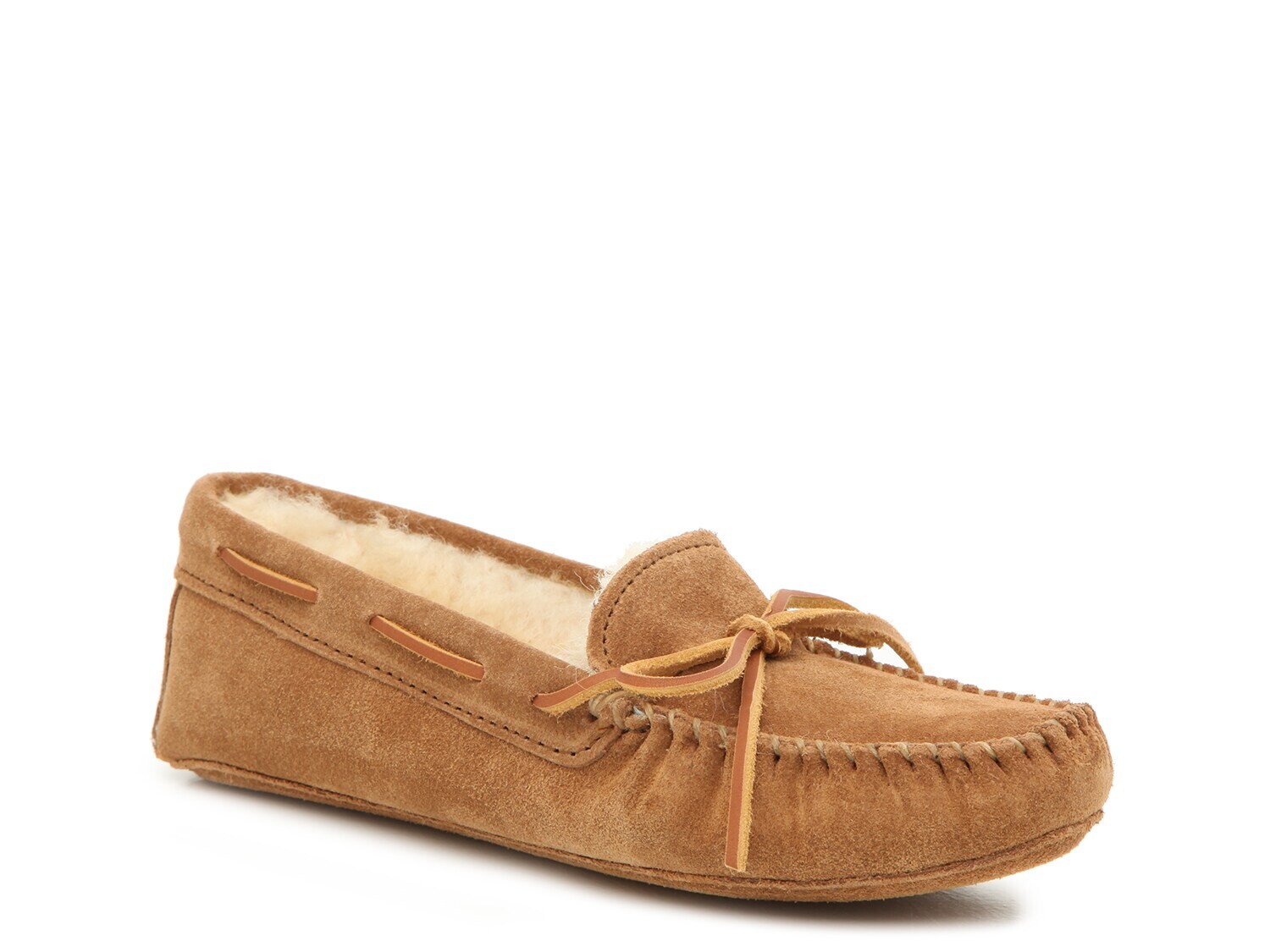 Тапочки-мокасины из овчины Minnetonka, светло-коричневый