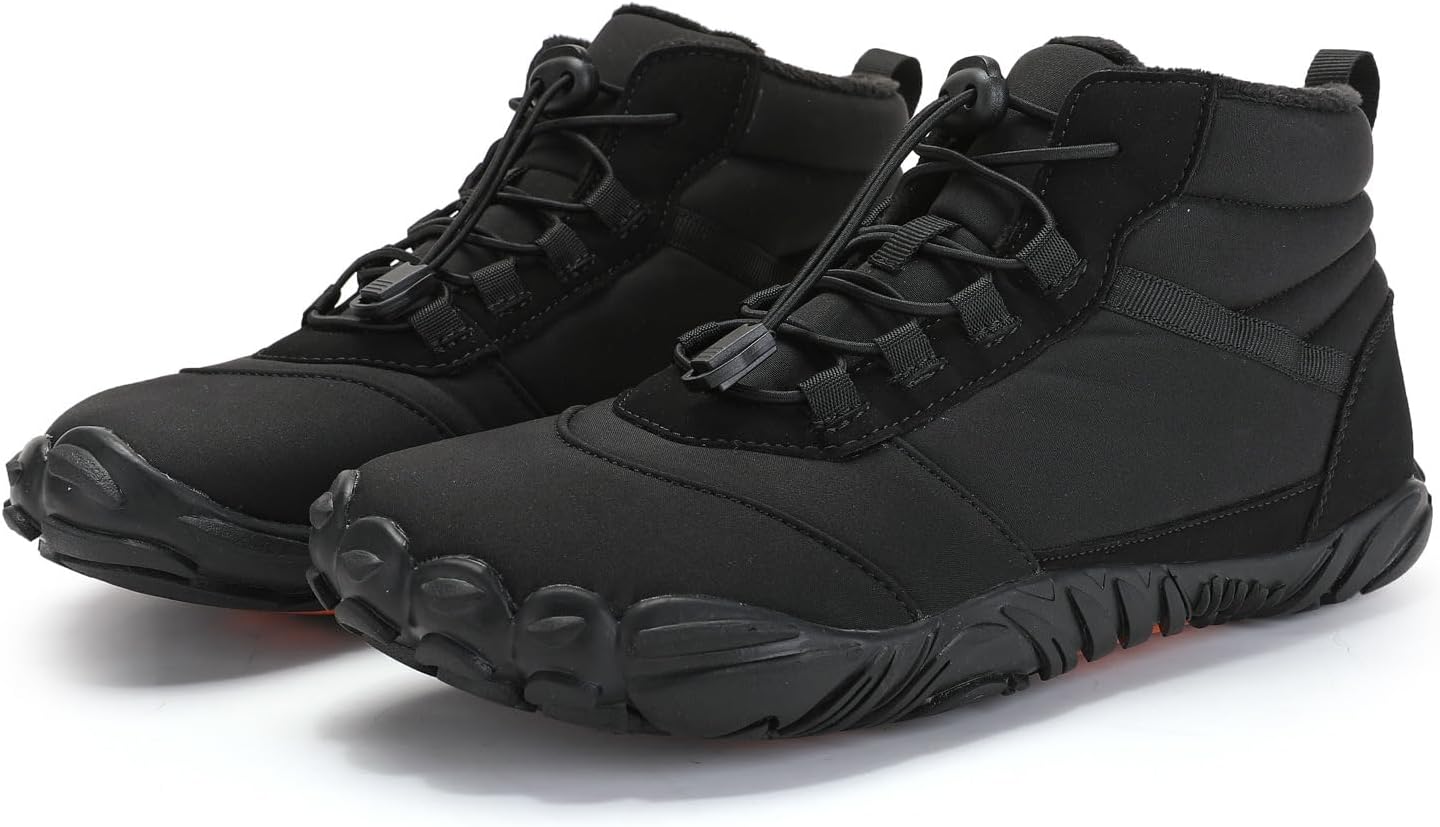 

Зимние мужские туристические ботинки Myallfeet с термоизоляцией, мягкой меховой подкладкой, для комфортного и противоскользящего похода, черный