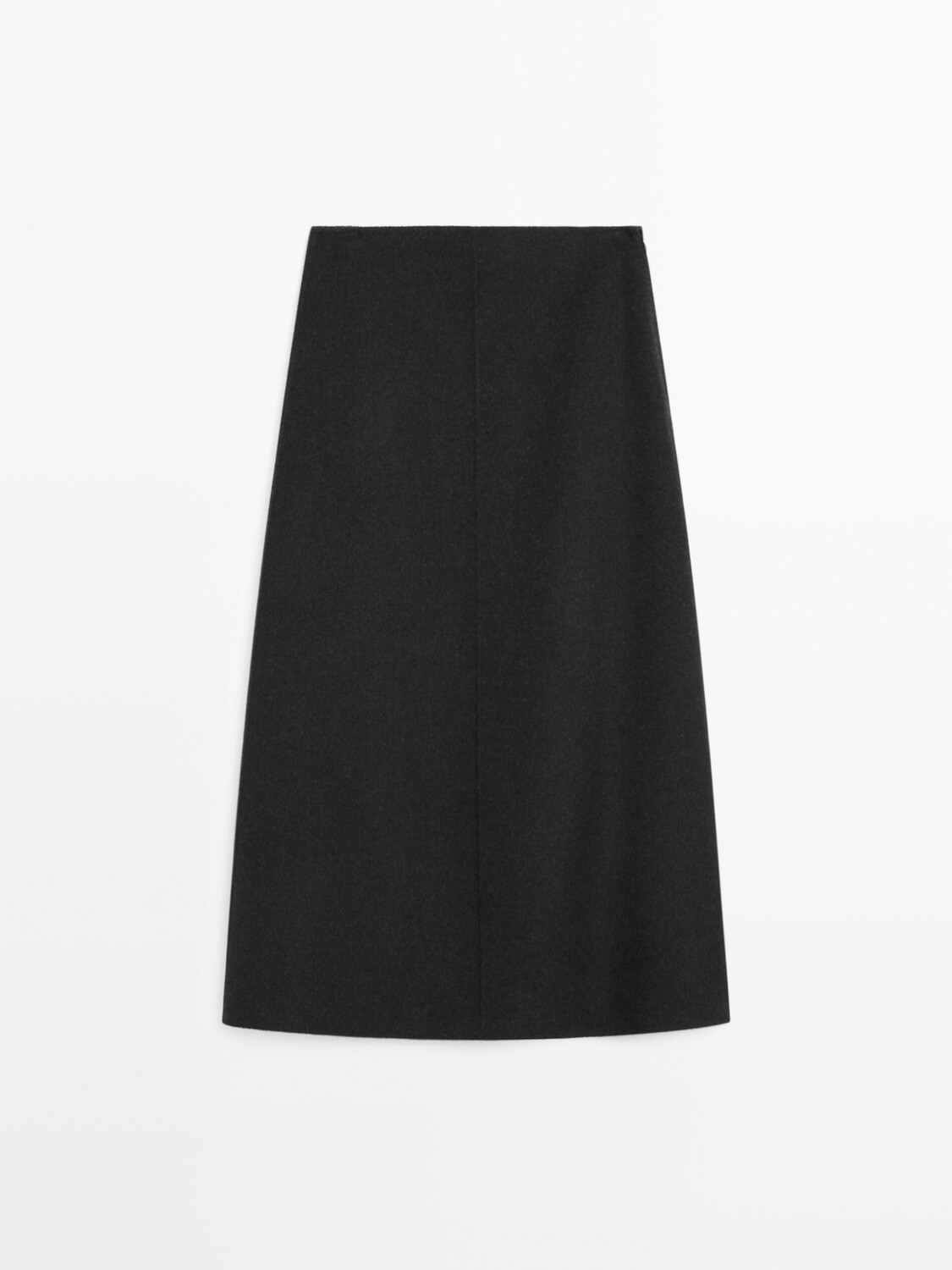 

Длинная юбка из смеси шерсти Massimo Dutti, серый