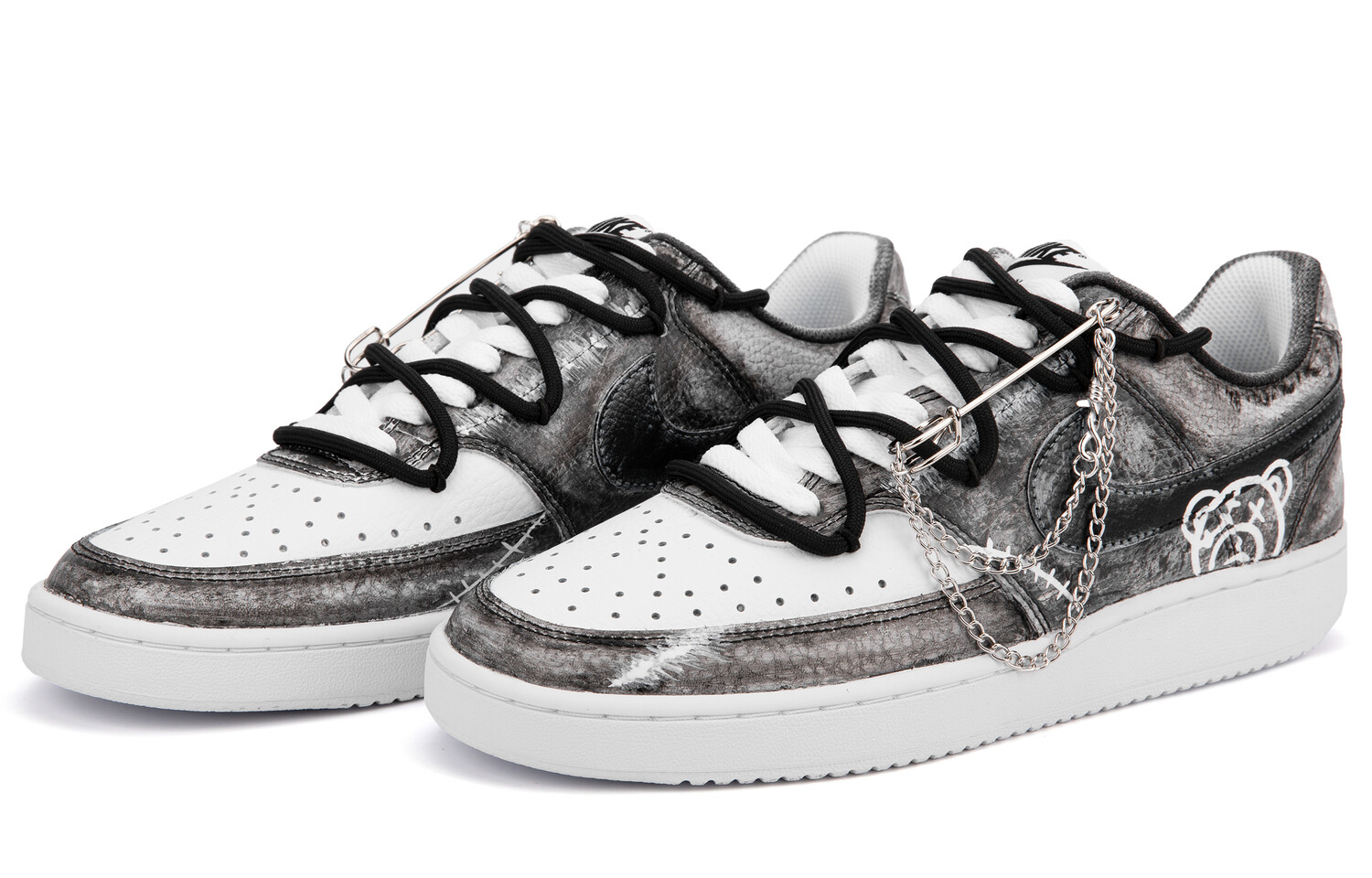

Кроссовки Nike Court Vision 1 Skateboarding Shoes Unisex Low-top Black/white, белый