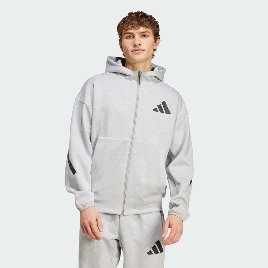 Свитер с капюшоном на молнии ADIDAS SPORTSWEAR Athletic Zip-Up Hoodie Z.N.E., серый — фото 2