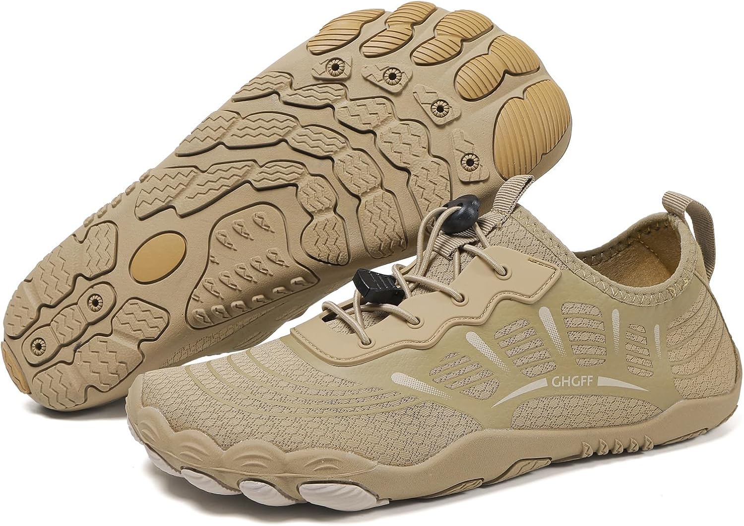 

Кроссовки Hike Barefoot для женщин и мужчин, дышащие, с регулируемыми шнурками, нескользящие, спортивная обувь для тренировок, фитнеса, занятий на открытом воздухе и в помещении, для лодок, рыбалки, дайвинга и серфинга Ayziemezm, бежевый