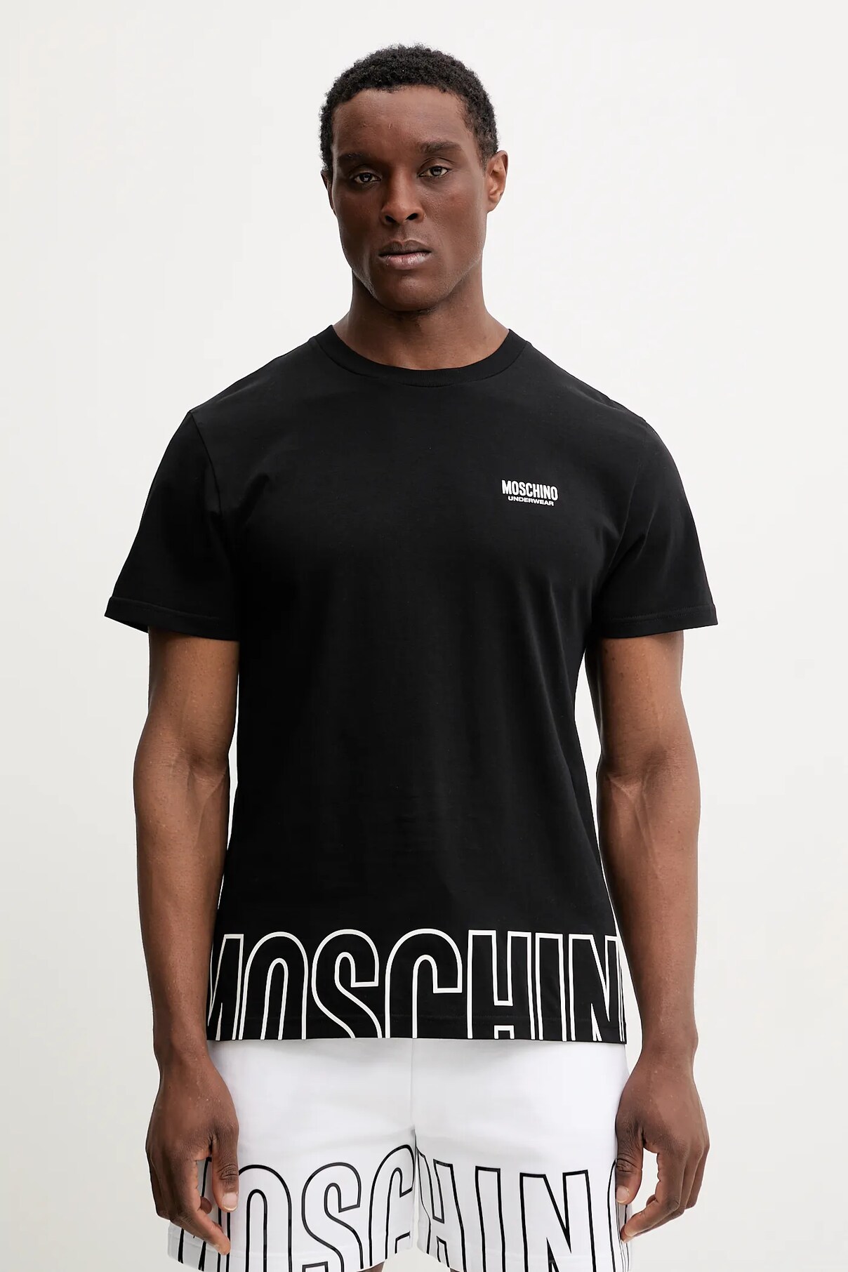 

Футболка из хлопка для дома Moschino Underwear, черный