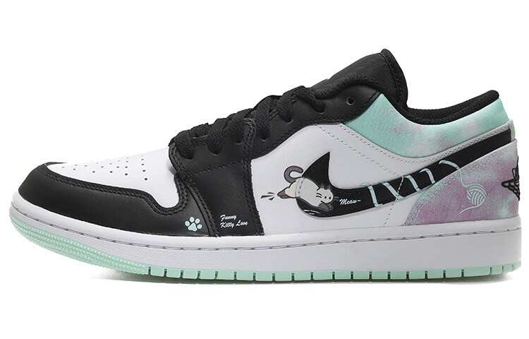 

Кроссовки Air JORDAN 1 Vintage Basketball Shoes Men Low-Top Black White Green