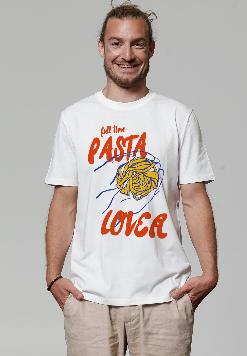 

Футболка с принтом PASTA LOVER watapparel, белый