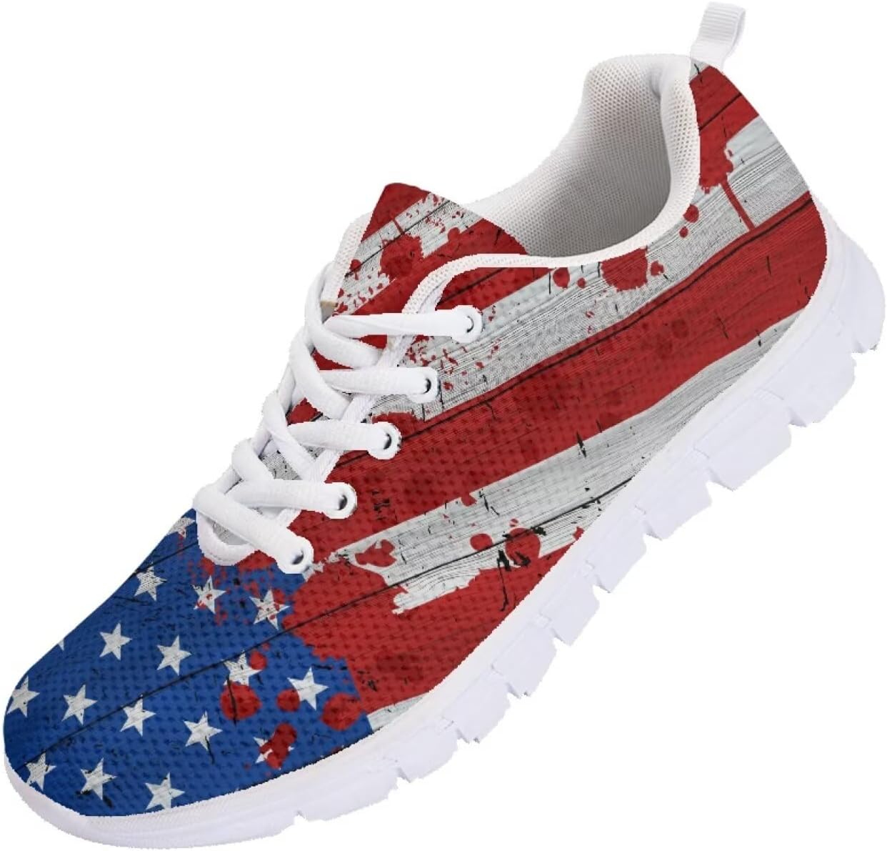 

Женские и мужские кроссовки для бега, модные кеды, легкие спортивные кроссовки для фитнеса и тренировок, для тенниса, бега и походов Getelinseng, Retro American Flag