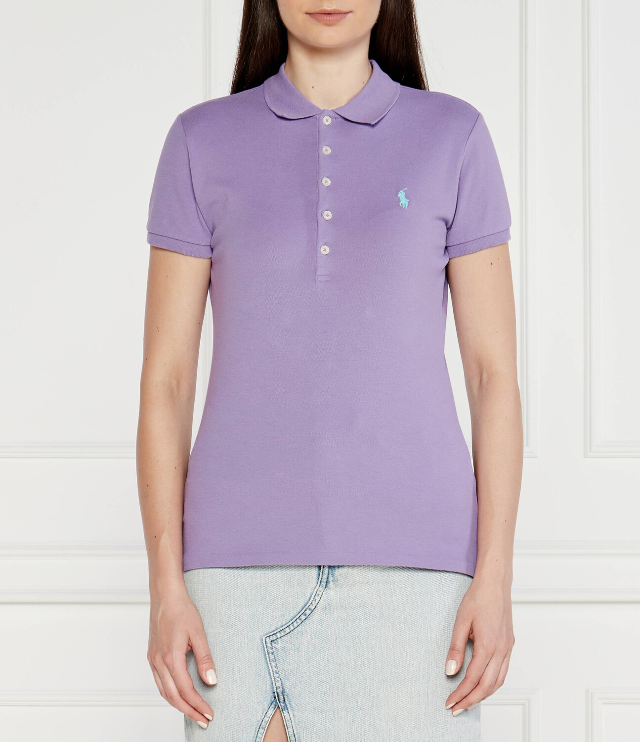 

Поло POLO RALPH LAUREN Julie Slim Fit pique, фиолетовый