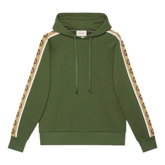 

Толстовка knitted cotton hooded sweater for men green Gucci, зеленый