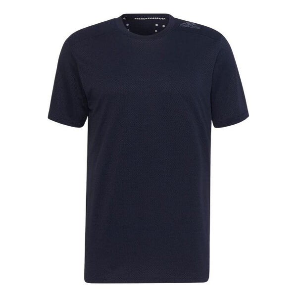 

Футболка adidas Casual Logo Solid Color Round Neck Short Sleeve Navy Blue, мультиколор