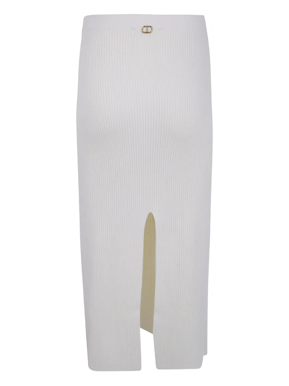 

Юбка с разрезом и рубчатой вязкой Twinset, белый