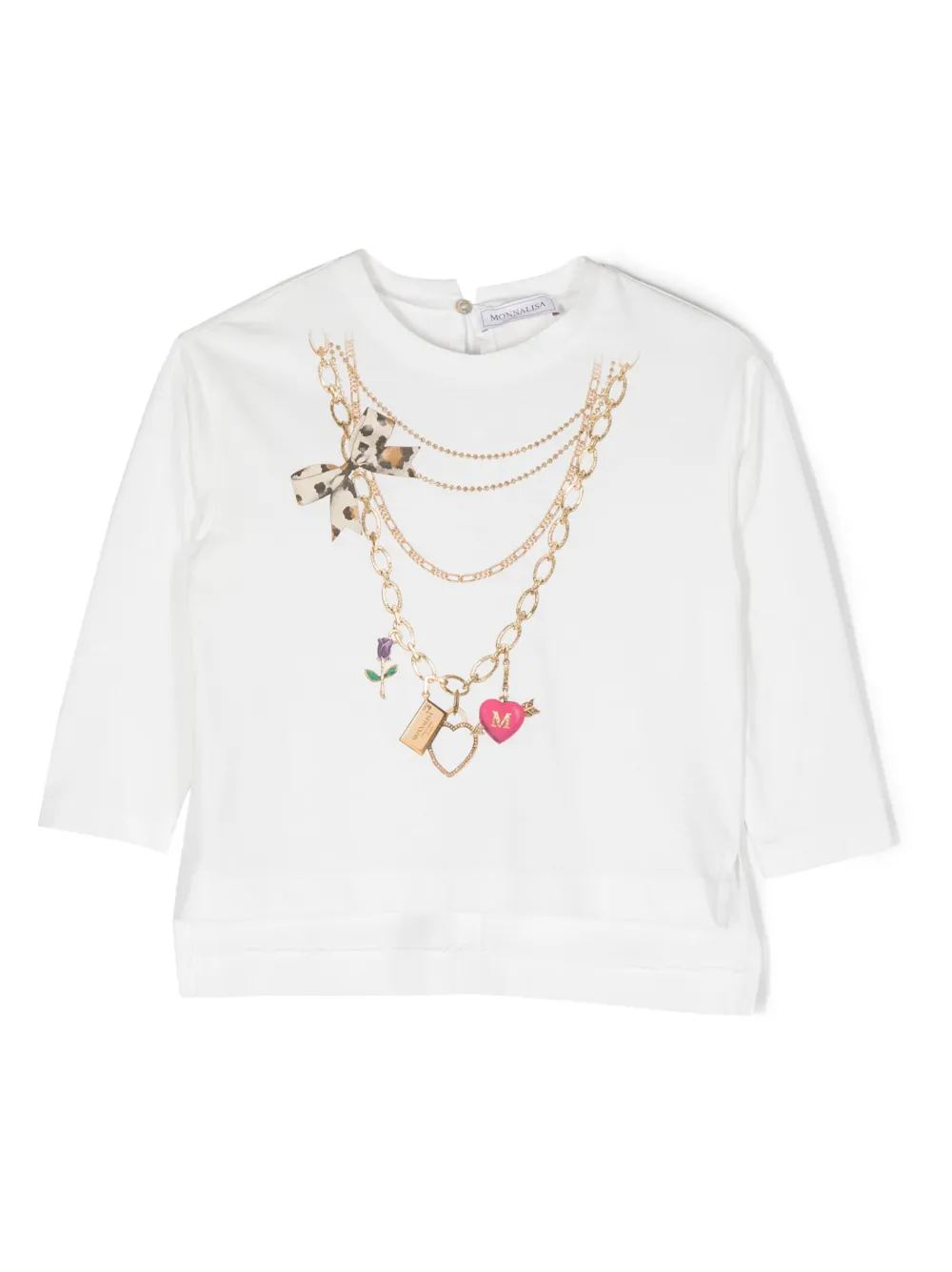 

Футболка с длинными рукавами и принтом Monnalisa, белый