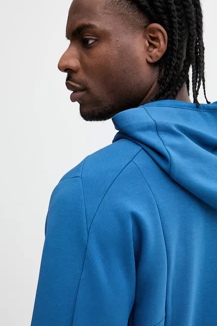 Толстовка с капюшоном гладкая Adidas Performance, синий — фото 4