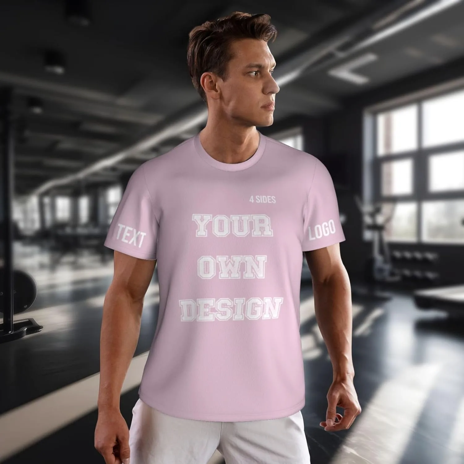 Футболка Custom с принтом на 4 сторонах, мужская, с логотипом — фото 2