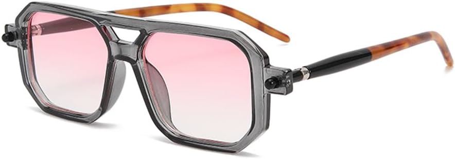 

Солнцезащитные очки UYPTK UV400 с двойной перемычкой, градиентный оттенок, для женщин и мужчин, для занятий спортом на открытом воздухе и путешествий, серо-розовые YLTPHD, Grey Pink