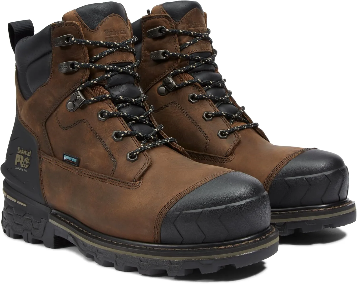 Рабочие водонепроницаемые промышленные ботинки Timberland PRO унисекс для взрослых Boondock HD 6 дюймов с композитным защитным носком, коричневый — фото 3