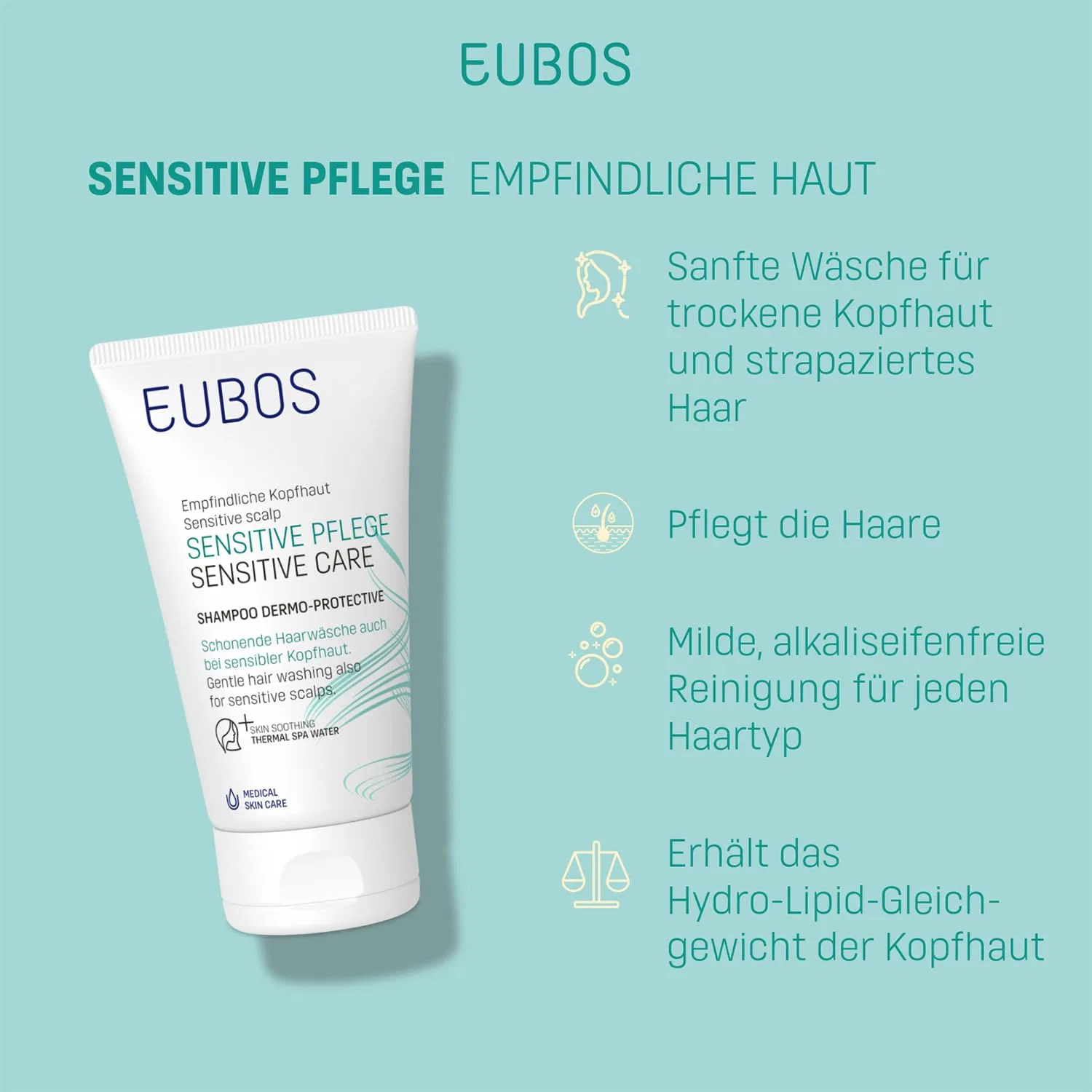 Шампунь EUBOS Sensitive Dermo Protectiv для чувствительной кожи головы, 150 мл Eubos — фото 3