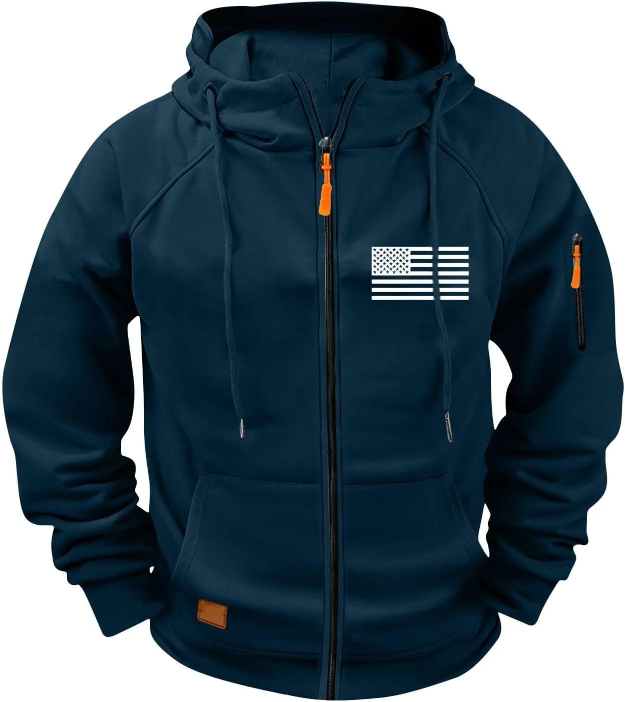 

Мужская тактическая худи с полной молнией Big And Tall — куртка с капюшоном и карманами для осени и зимы