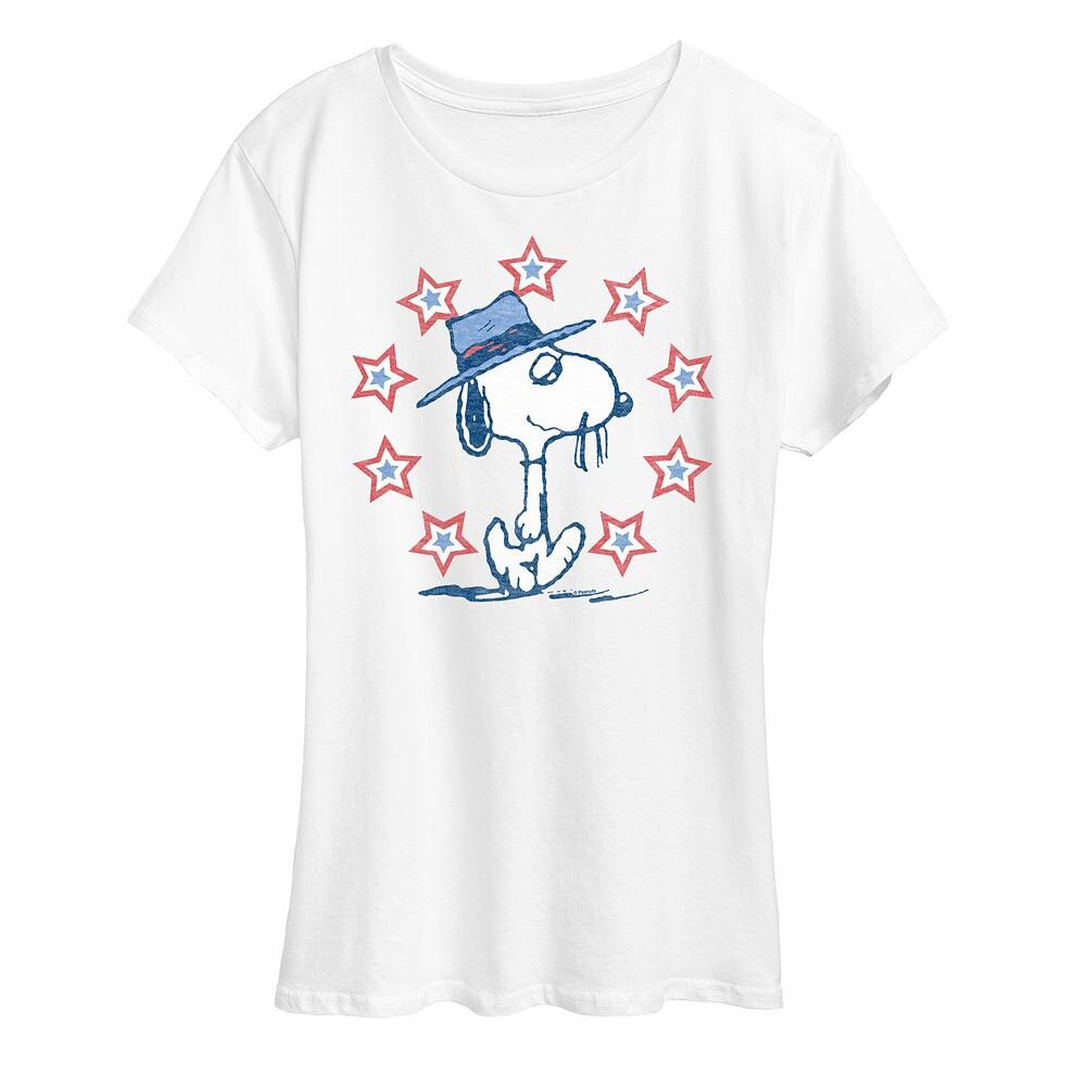 

Женская футболка с рисунком Peanuts Spike Americana Licensed Character, белый