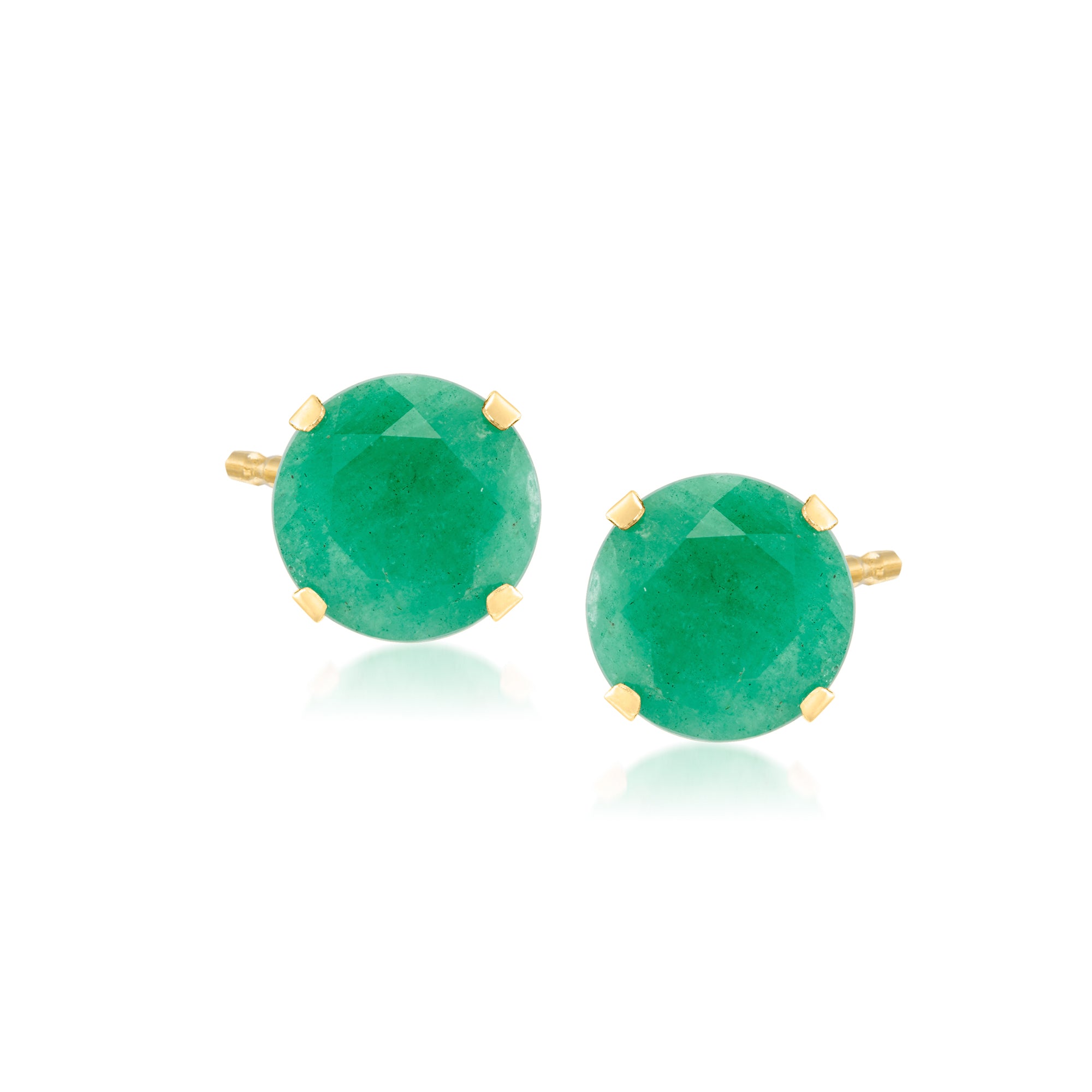 

Серьги-гвоздики Ross-Simons Emerald Martini из 14-каратного желтого золота Ross-Simons, зеленый