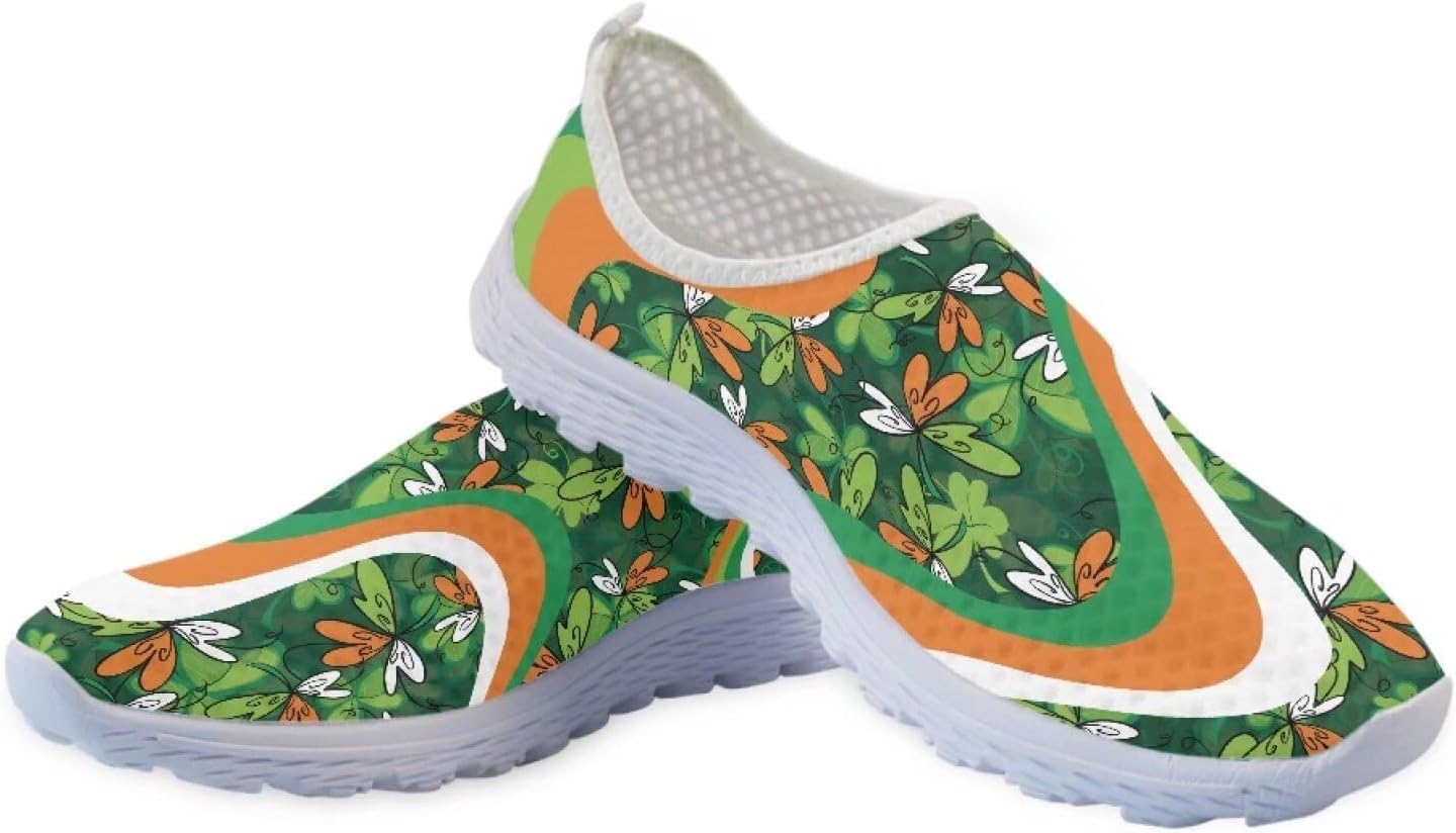 

Кроссовки Binienty для взрослых, слипоны Clipper для женщин и мужчин, удобная повседневная обувь для ходьбы и бега, Wavy Swirl St. Patrick's Day
